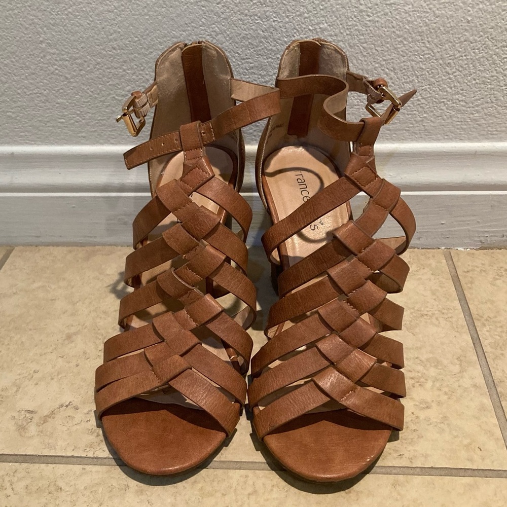 Francesca’s woven block heel sandals